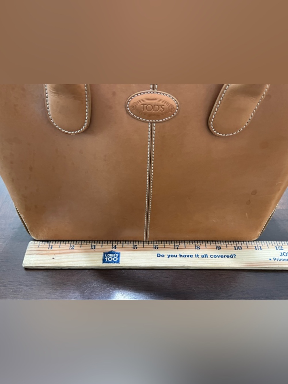 Tod's Camel Natural Leather Double Handle Small Handbag/Tote Bag! - Picture 7 of 14